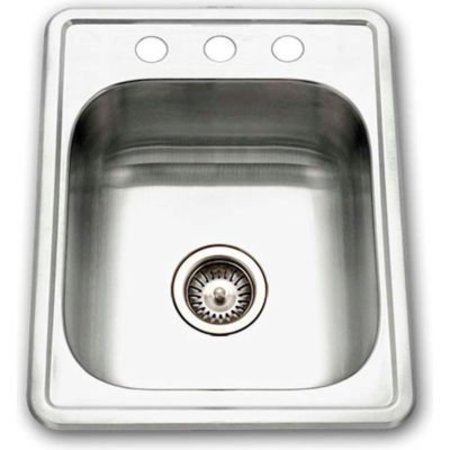 HOUZER Houzer® A1722-7BS-1 ADA Drop In Stainless Steel 3-Hole Bar/Prep Sink A1722-7BS-1